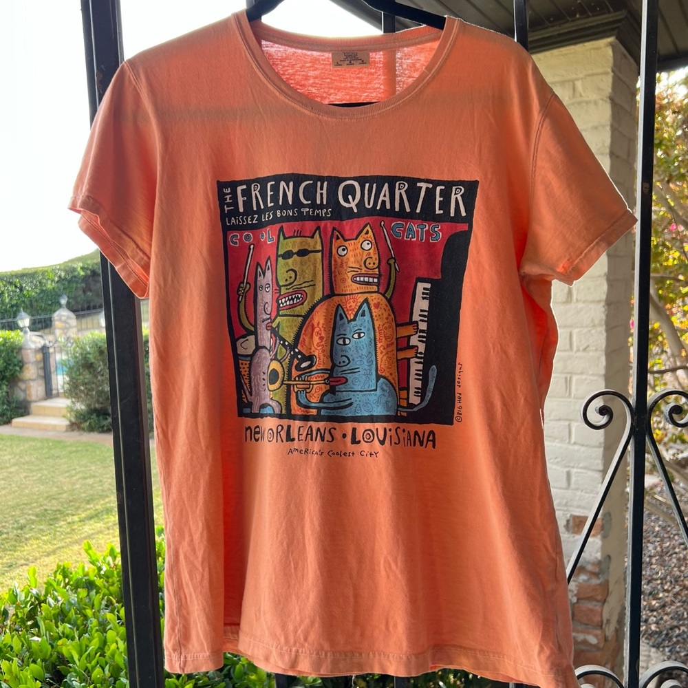 Orange Cat T-shirt New Orleans French Quarter